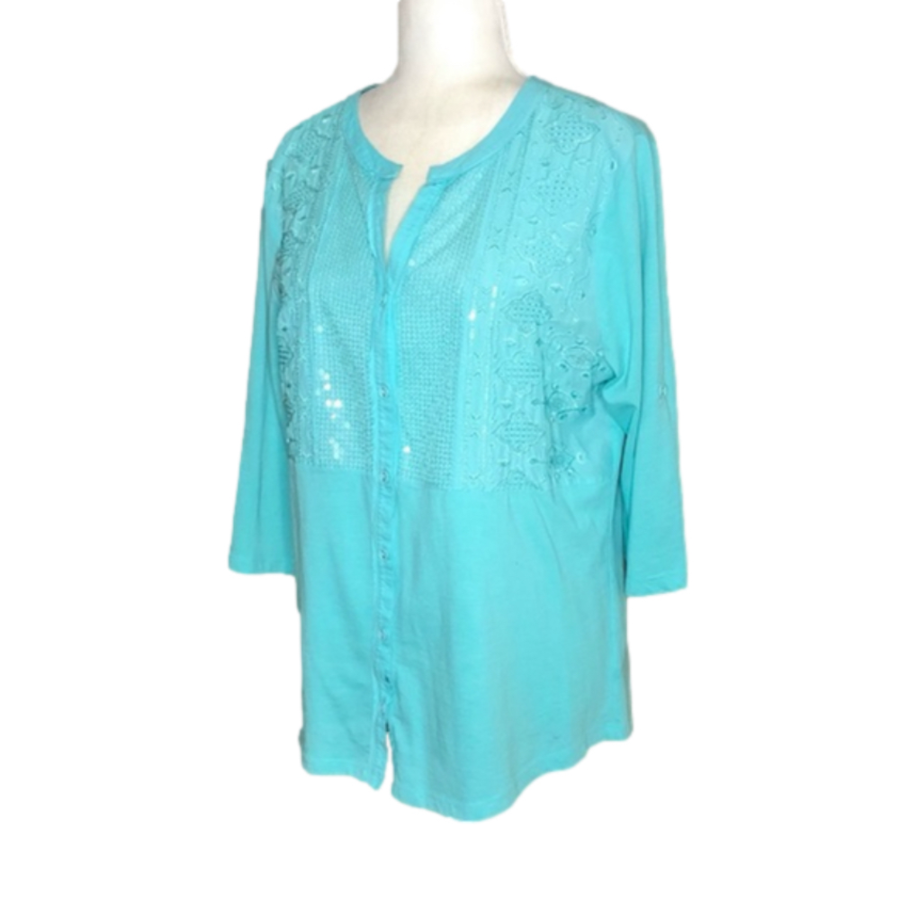 Style & Co turquoise top